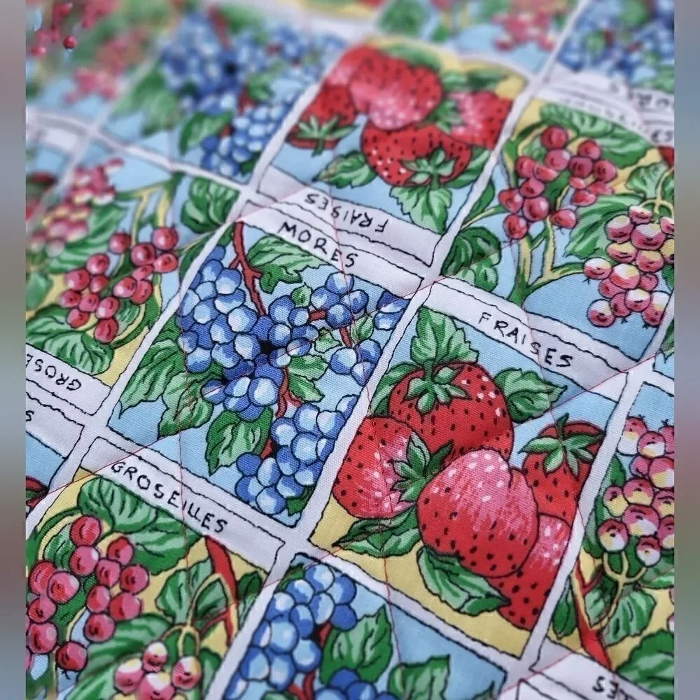 Perfect Settings 6 placemats/silverware holders roll up fruit berries gift